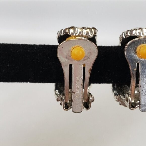 Vintage Vendome Women's Clip On Earrings Silver Tone Braid - Picture 7 of 15